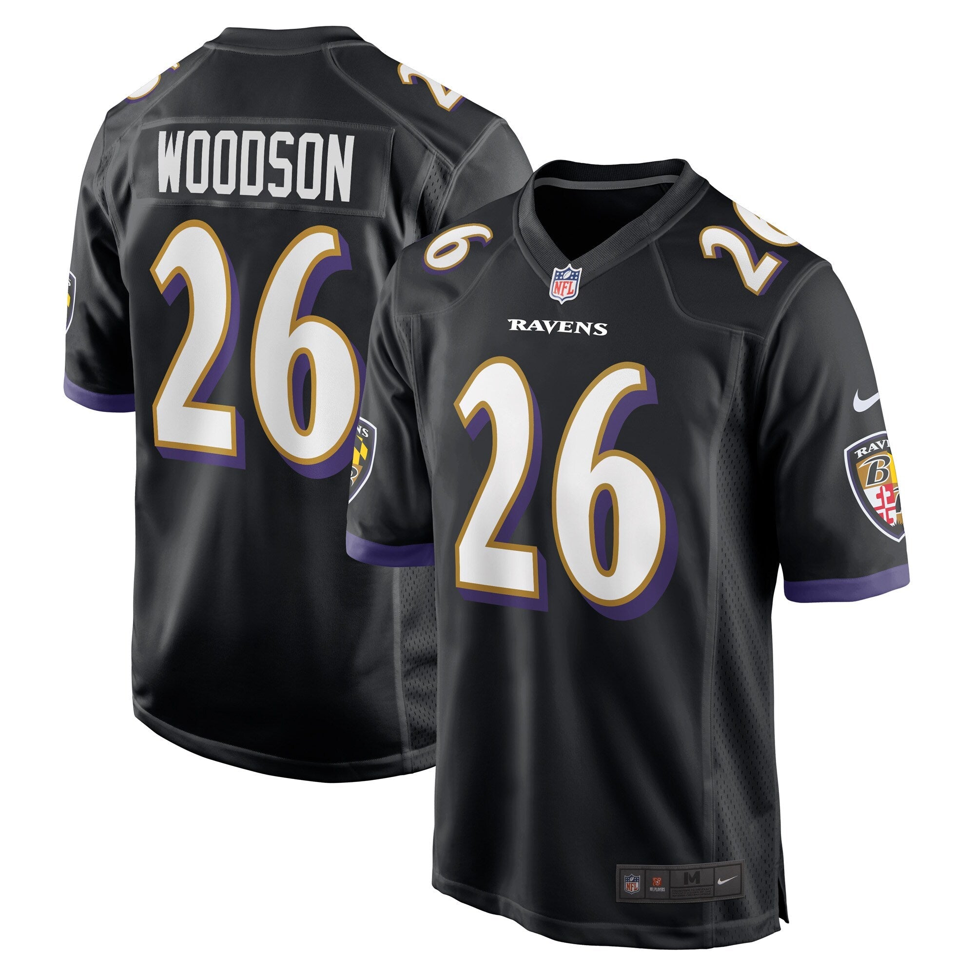Baltimore Ravens Rod Woodson Black Retired Player Alternate Game Jersey