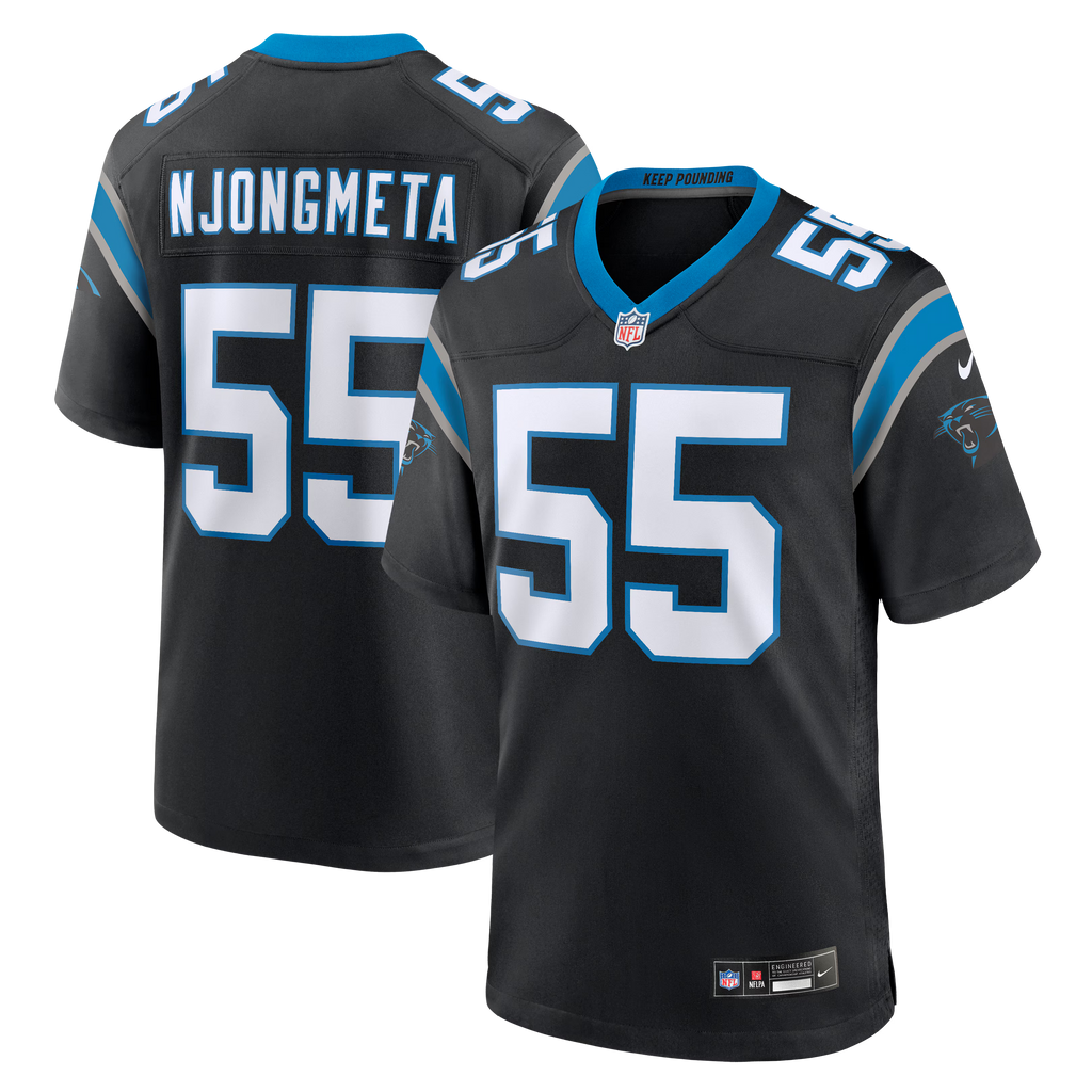 Carolina Panthers Maema Njongmeta Black Team Game Jersey