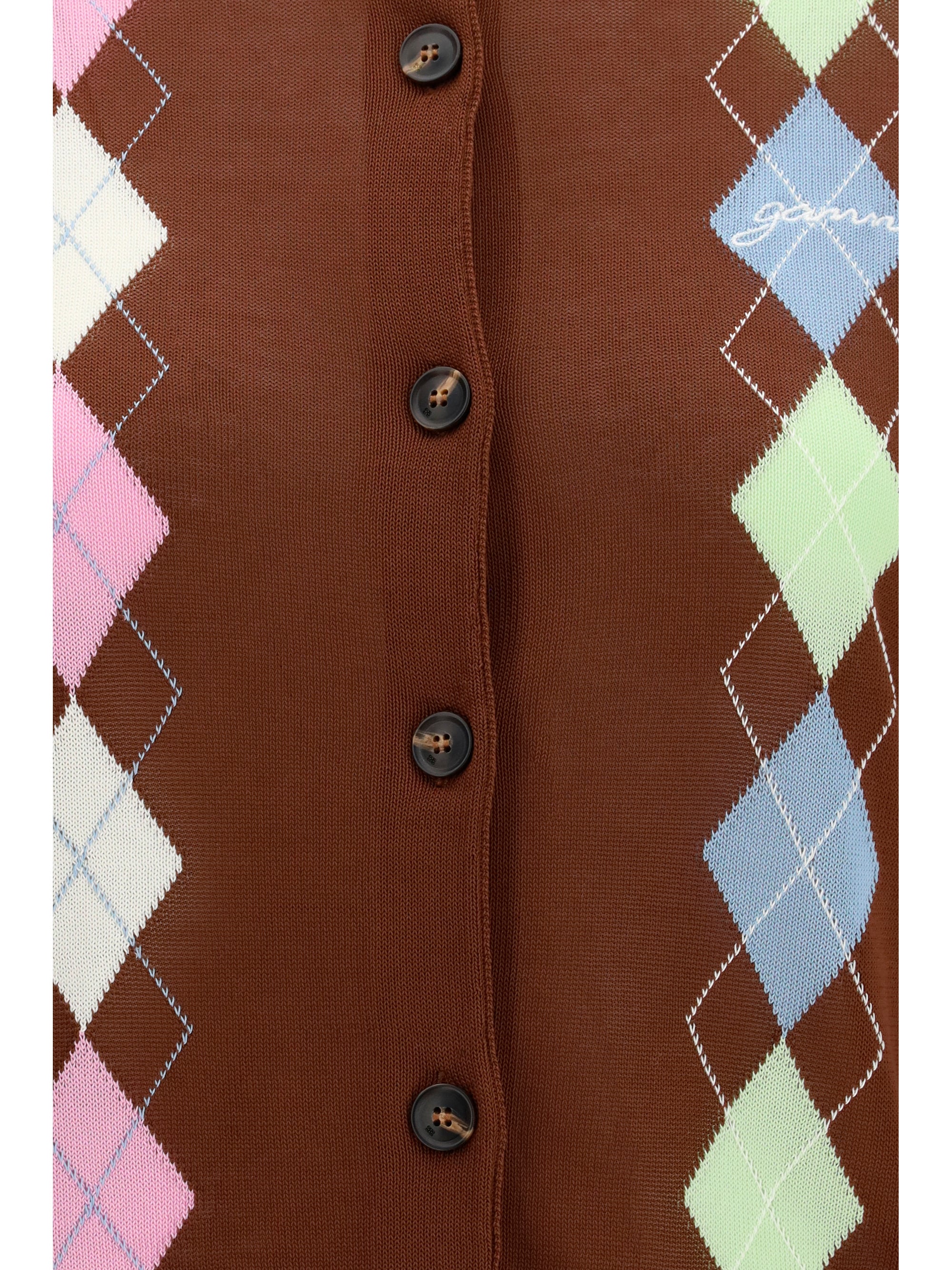 Ganni Women Diamond-Pattern Cardigan