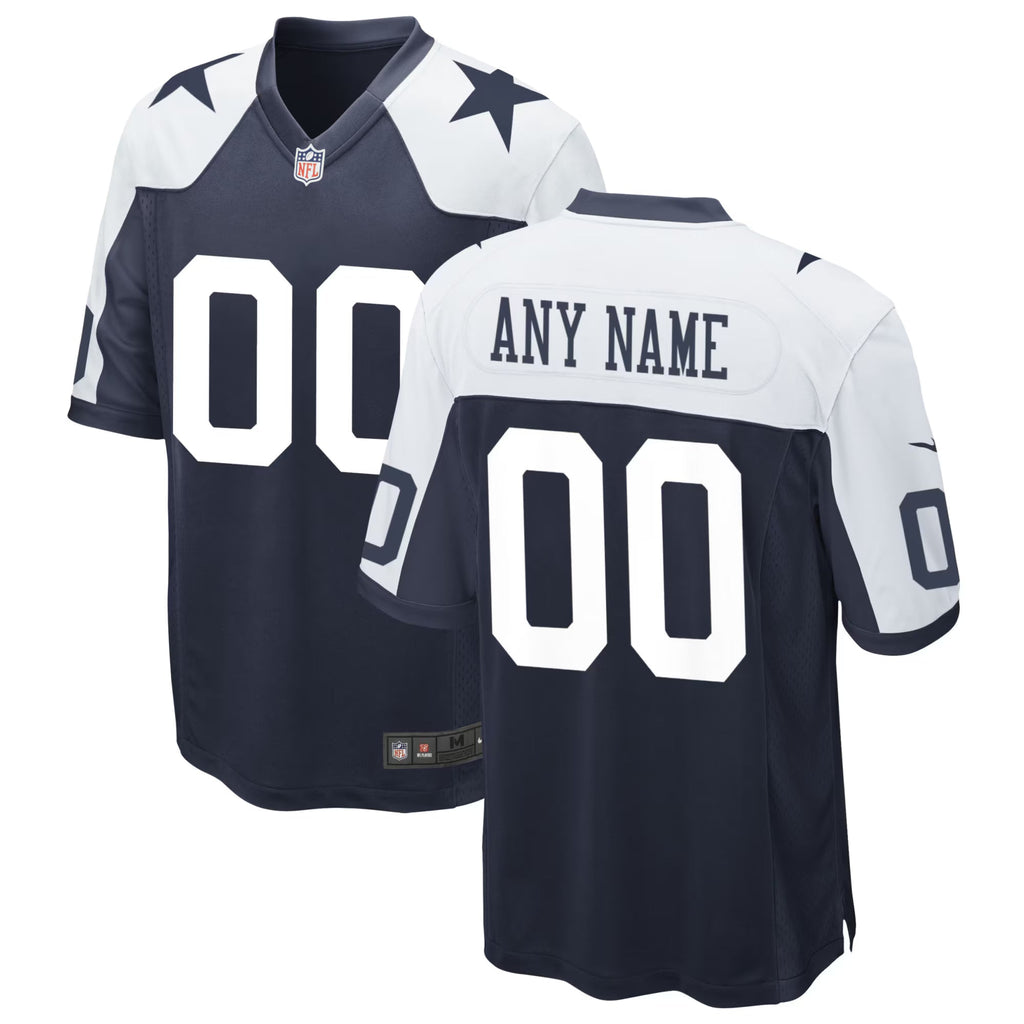 Dallas Cowboys Navy Alternate Custom Game Jersey