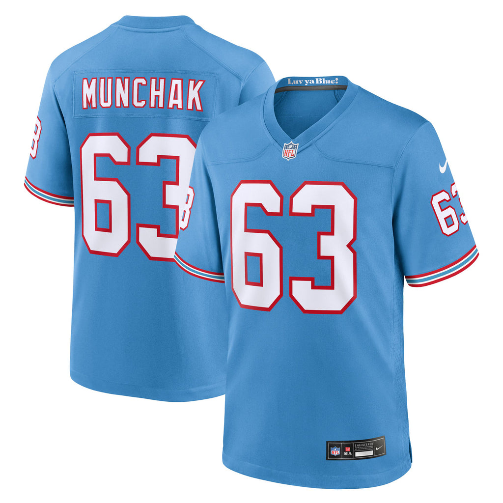 Tennessee Titans Mike Munchak Light Blue Retired Player Alternate Game Jersey