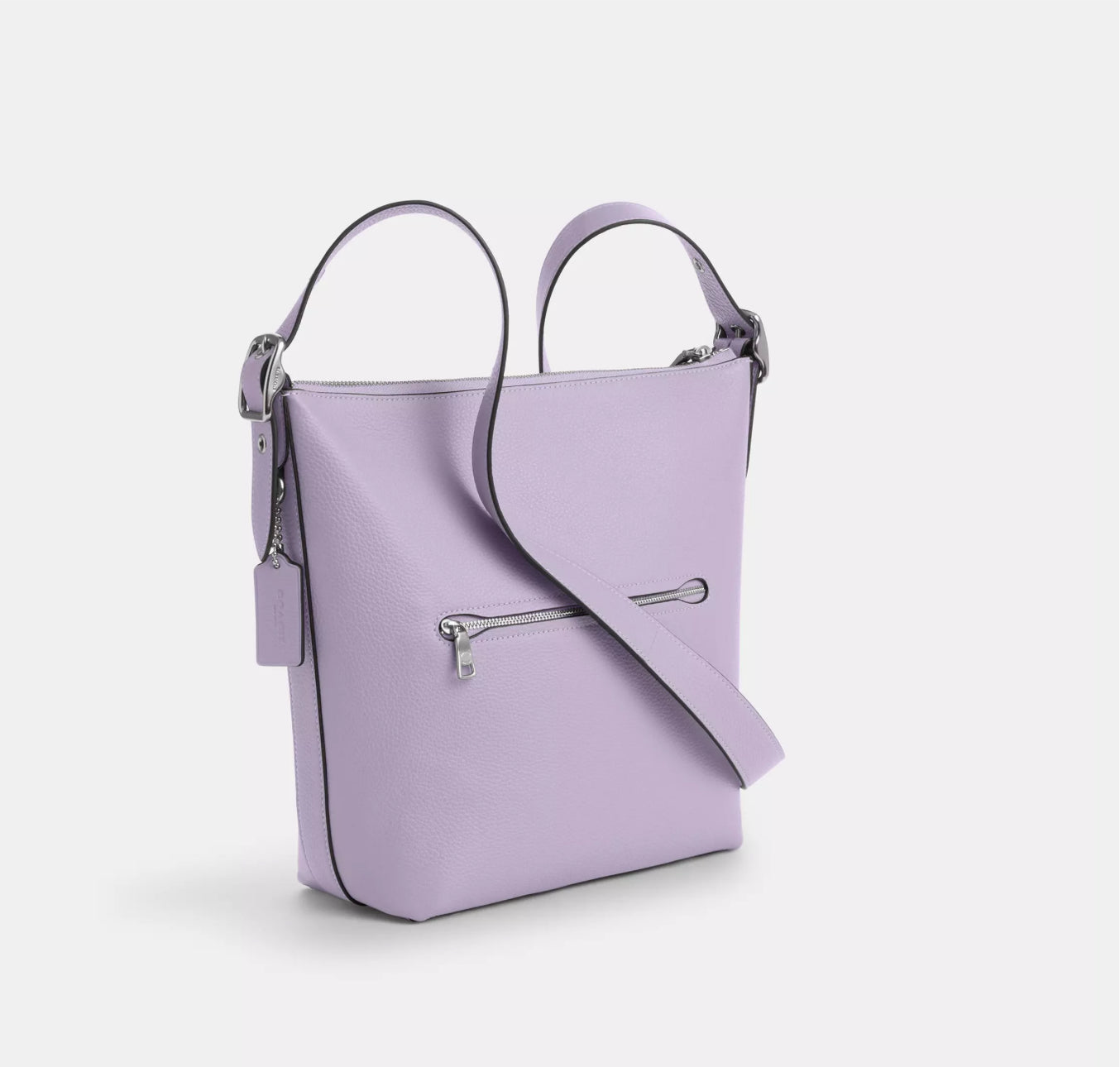 NWT Coach Val Duffel Bag In Leather In Silver/Lilac