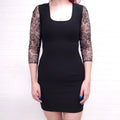 STELLA MCCARTNEY BLACK DRESS WITH LACE - SIZE 40