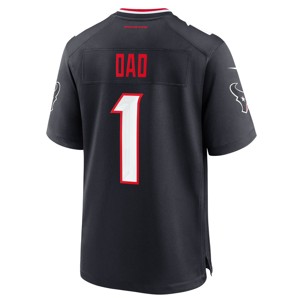 Houston Texans Navy #1 Dad Game Jersey
