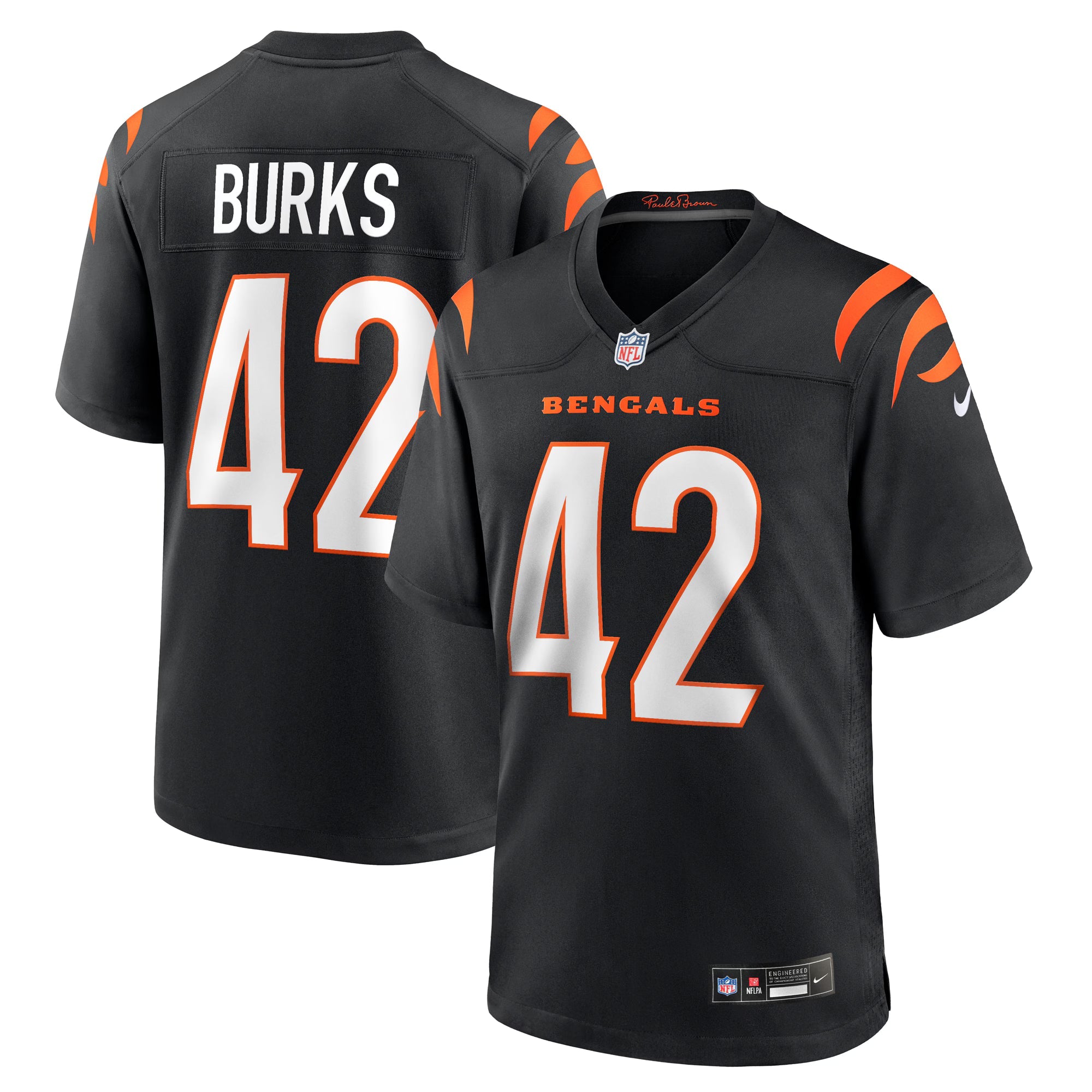 Cincinnati Bengals Oren Burks Black Team Game Jersey