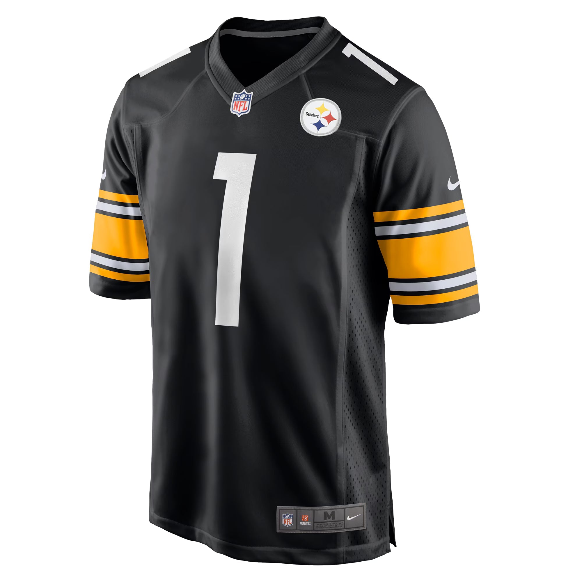 Pittsburgh Steelers Number 1 Dad Black Game Jersey