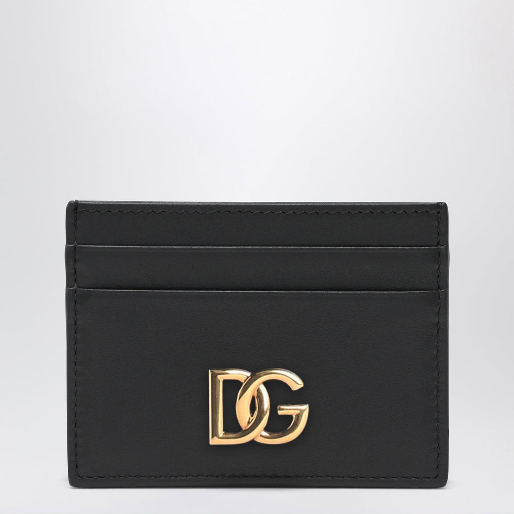 Dolce&Gabbana Black Leather Card Holder With Dg Logo Women