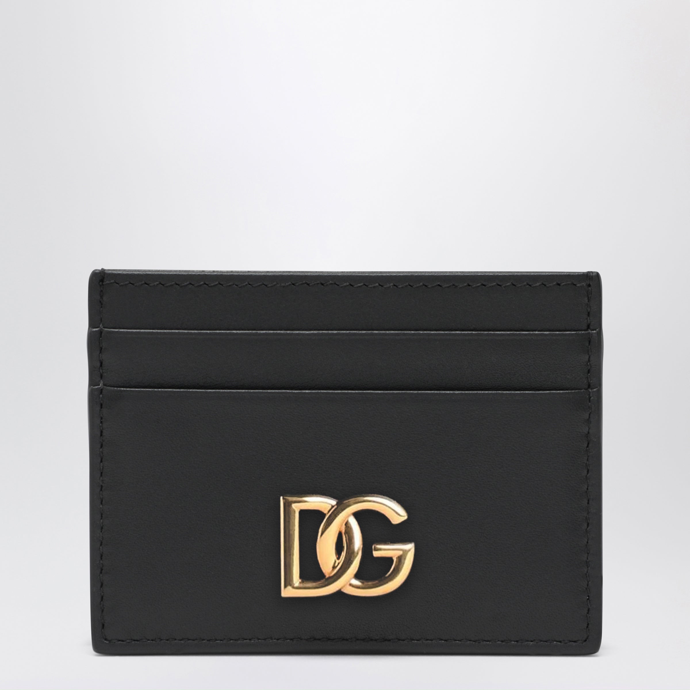 Dolce&Gabbana Black Leather Card Holder With Dg Logo Women