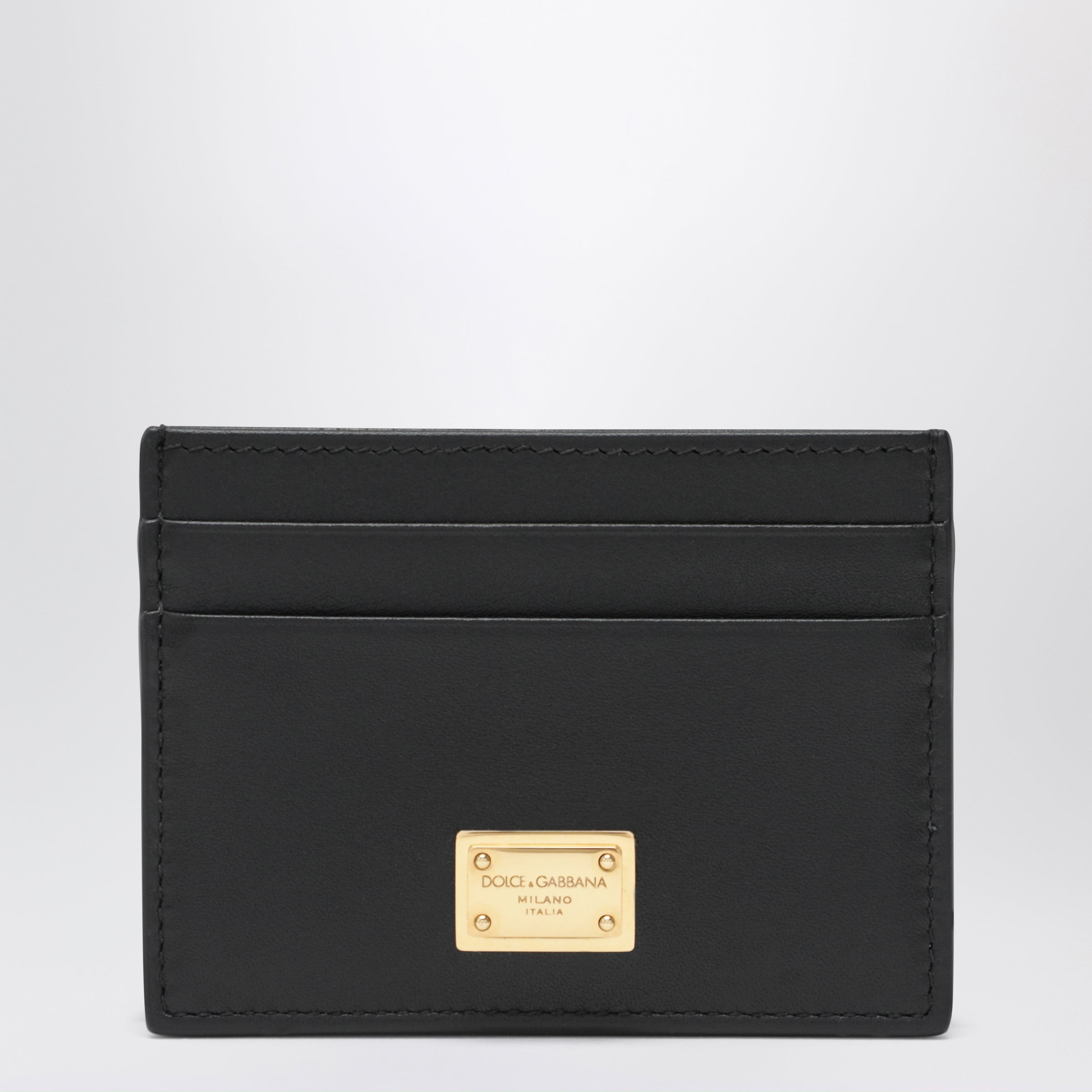 Dolce&Gabbana Black Plonge Calf Leather Card Holder Women