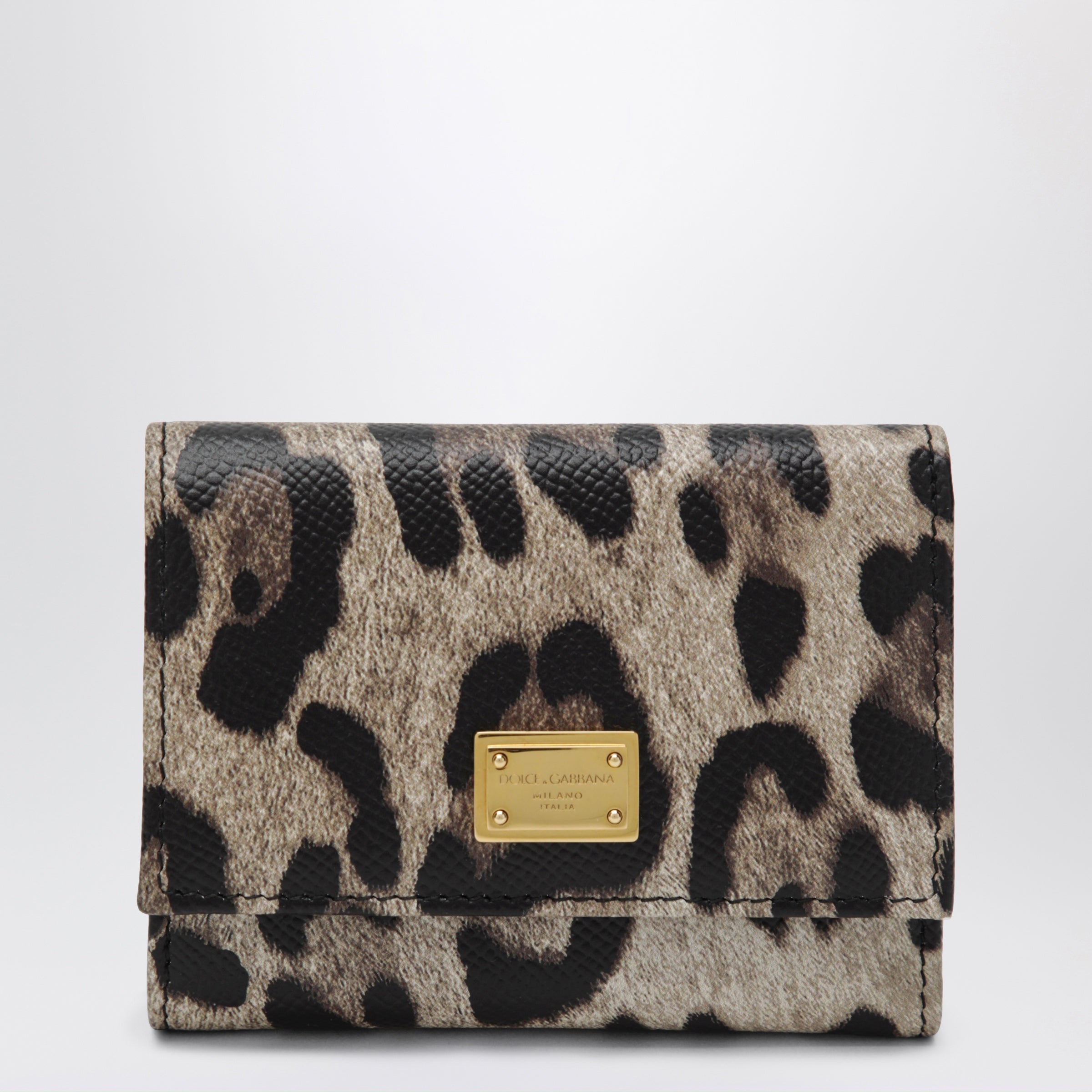 Dolce&Gabbana Dauphine Calfskin Wallet With Leopard Print Women