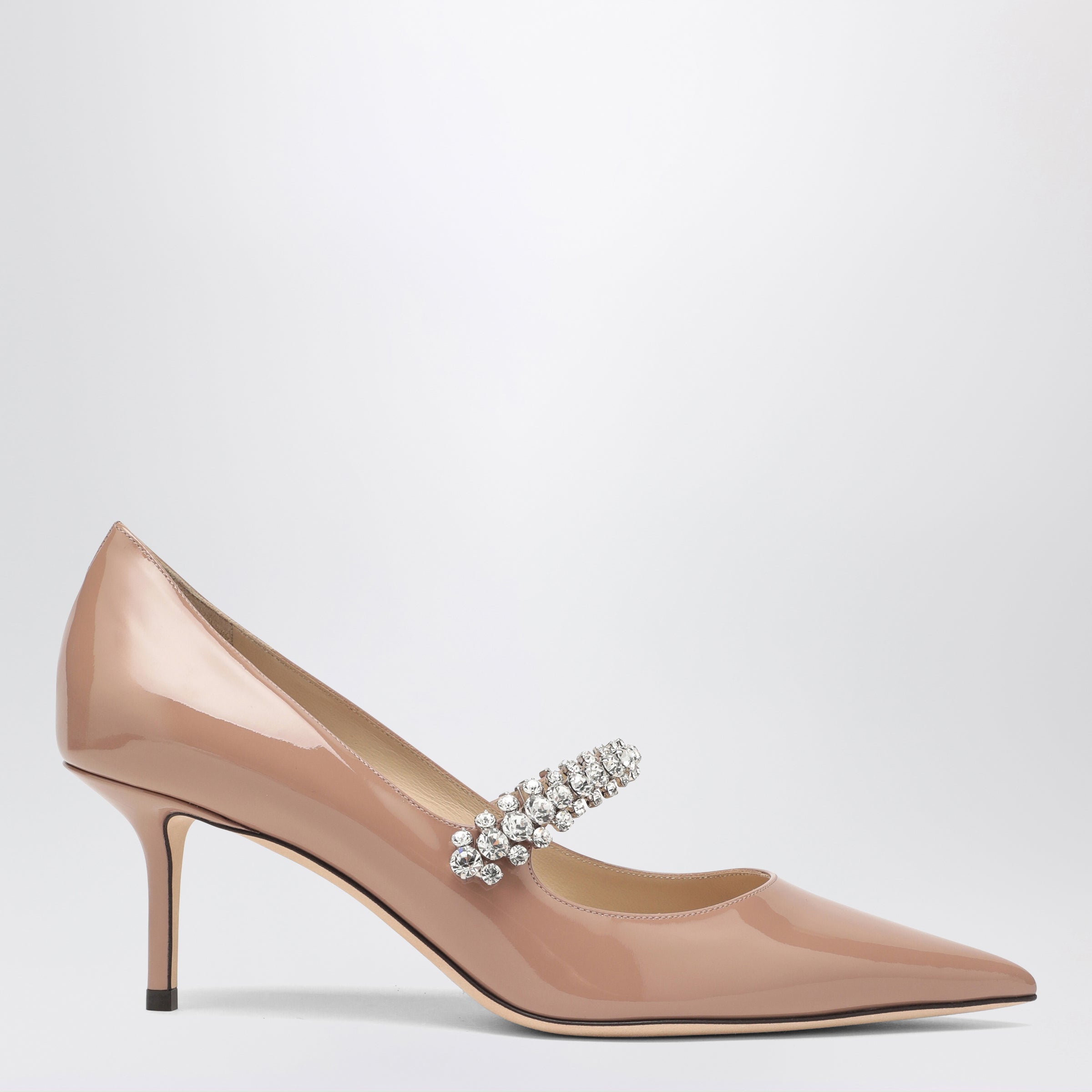 Jimmy Choo Bing Crystal-Strap Patent Leather Pumps In Ballet Pink Women