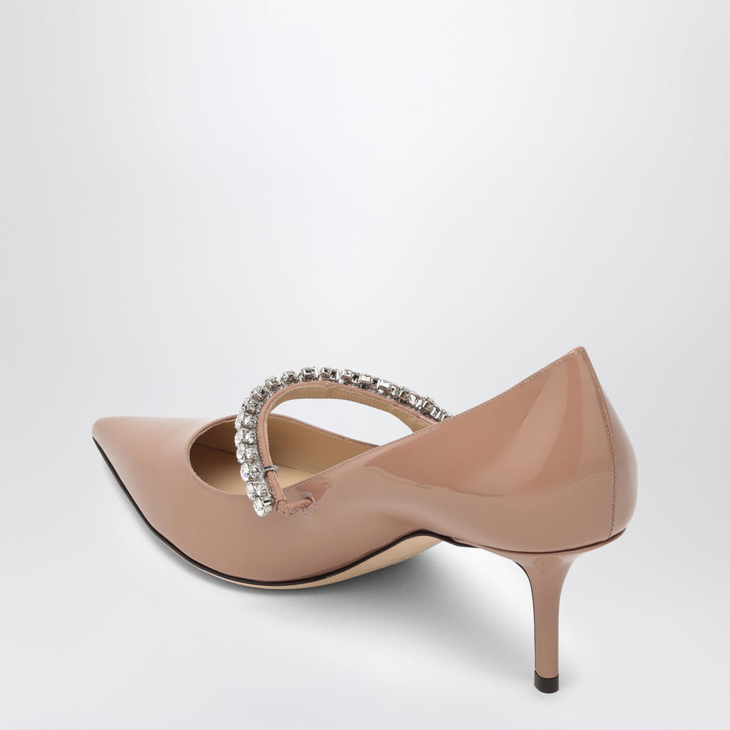 Jimmy Choo Bing Crystal-Strap Patent Leather Pumps In Ballet Pink Women