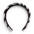 BLACK AND WHITE ZEBRA PATTERNED BEADED HEADBAND