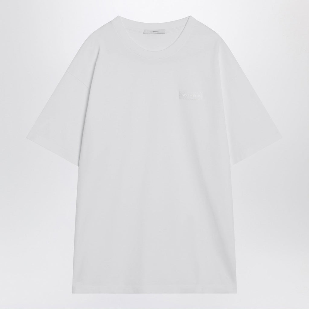Givenchy White Cotton T-Shirt With Logo Patch Men