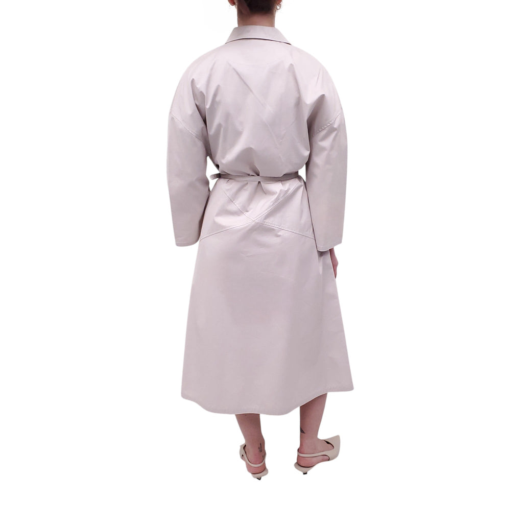 BOTTEGA VENETA BEIGE COTTON TUNIC DRESS WITH BELT - SIZE 40