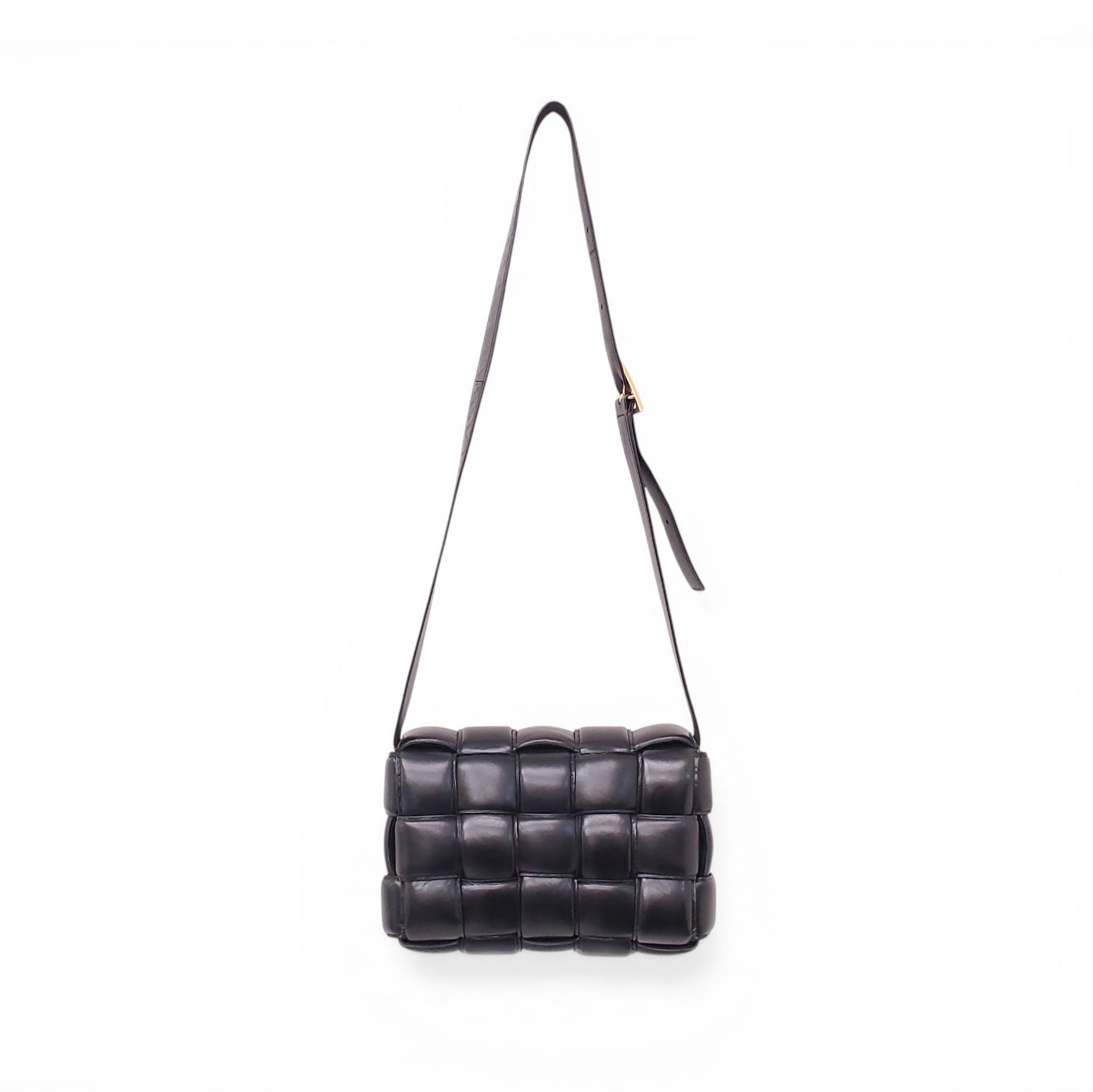BOTTEGA VENETA BLACK PADDED CASSETTE BAG