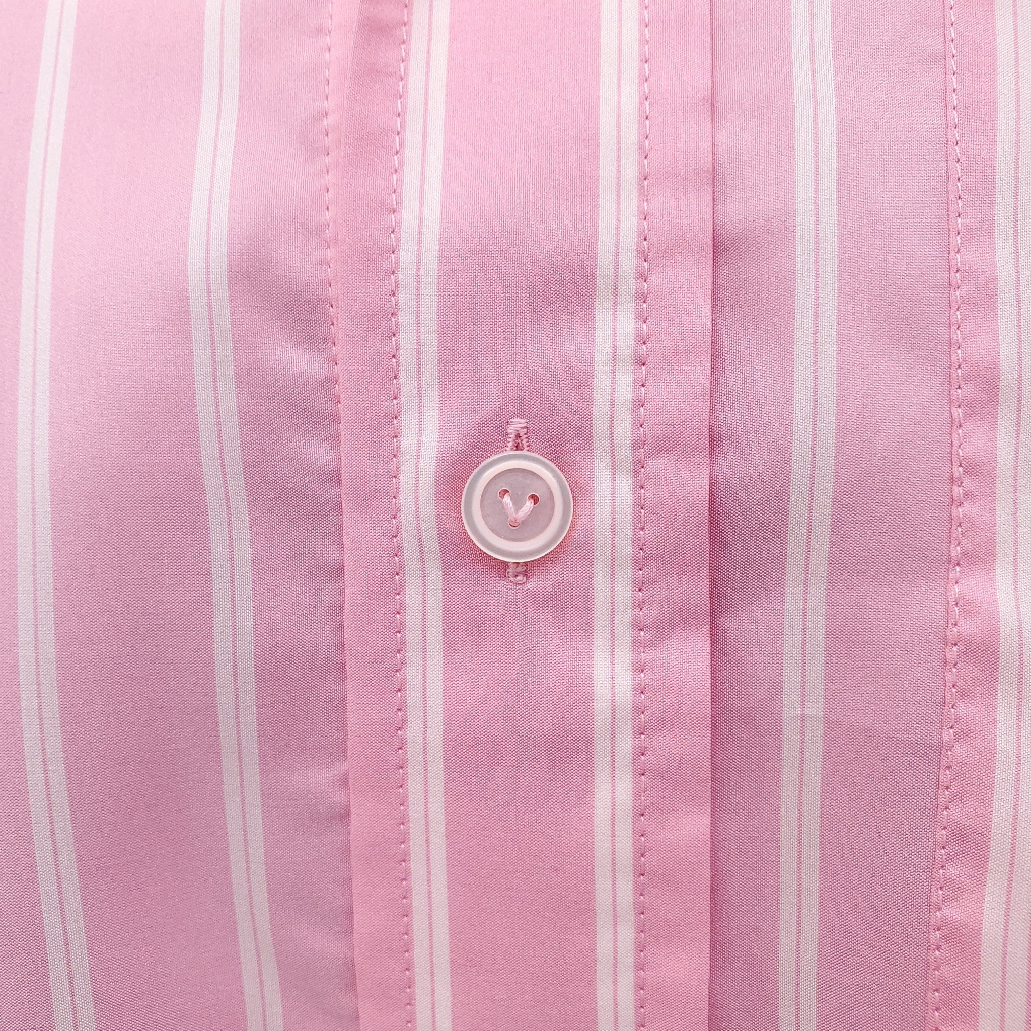 BOTTEGA VENETA PINK SILK OVERSIZED STRIPED BLOUSE - SIZE 38