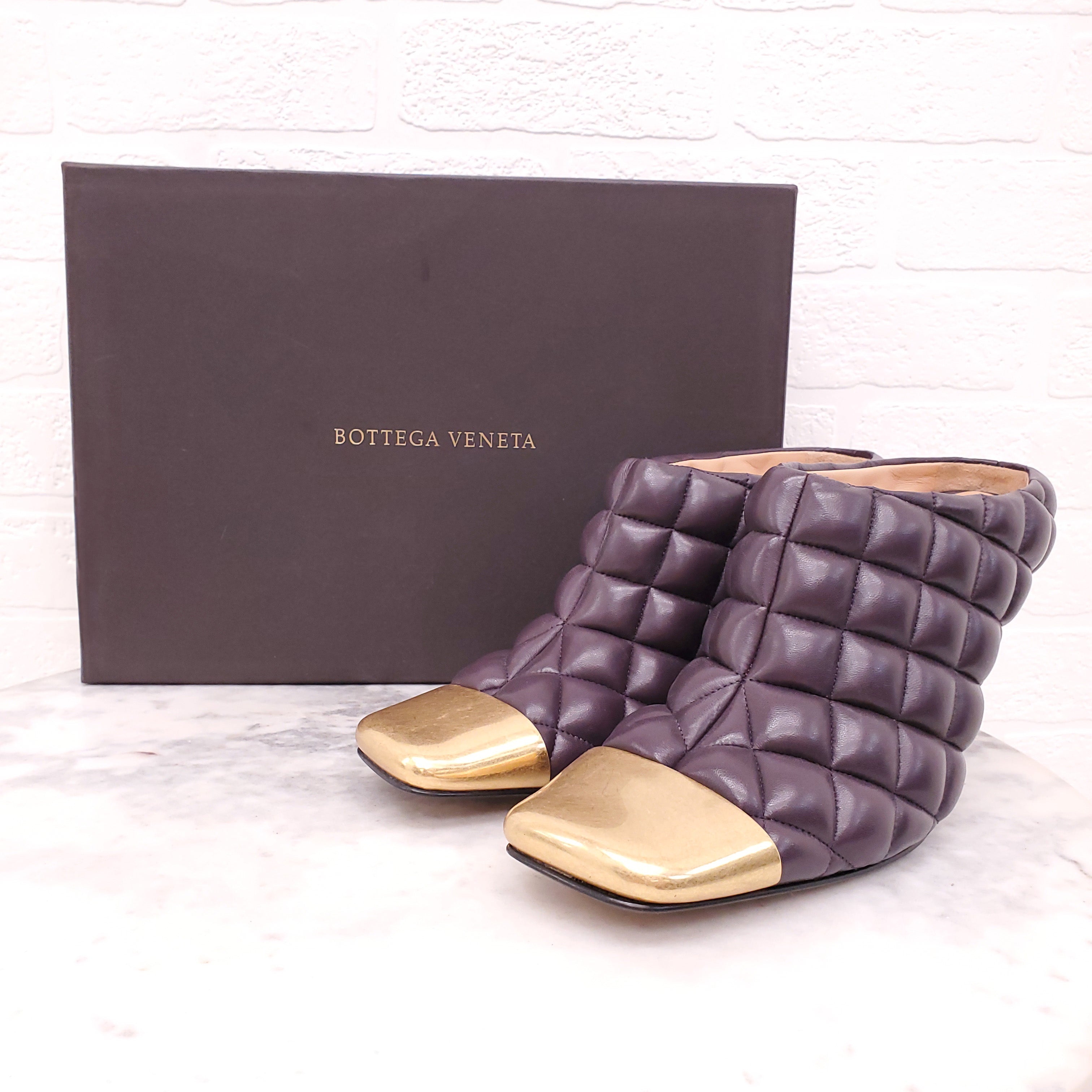 BOTTEGA VENETA PLUM STITCHED 'MATELASSE' PUMP - SIZE 38