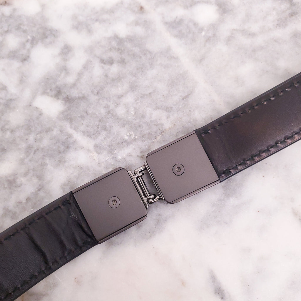 BOTTEGA VENETA SNAKESKIN BELT WITH SILVE DETAIL - SIZE 65