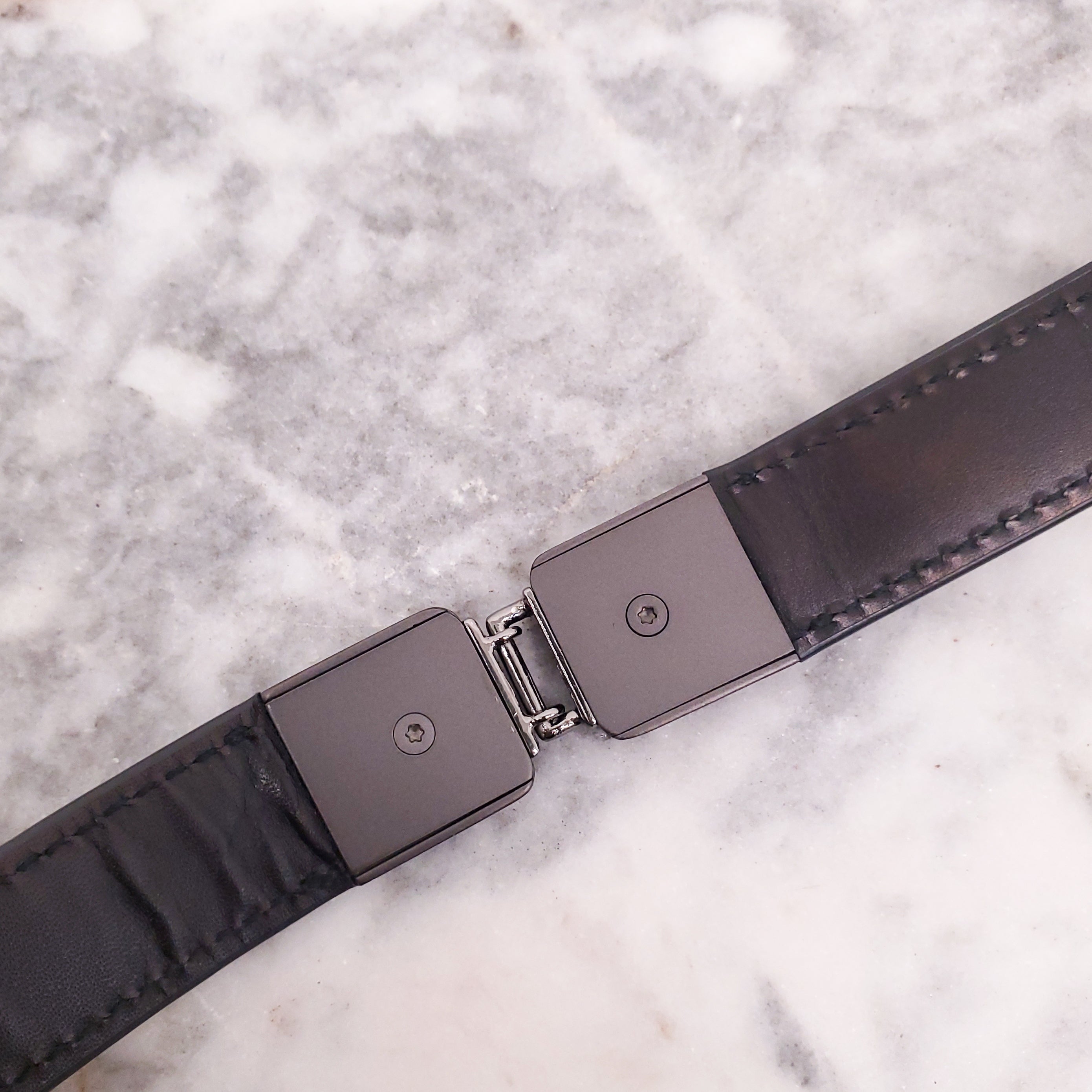 BOTTEGA VENETA SNAKESKIN BELT WITH SILVE DETAIL - SIZE 65