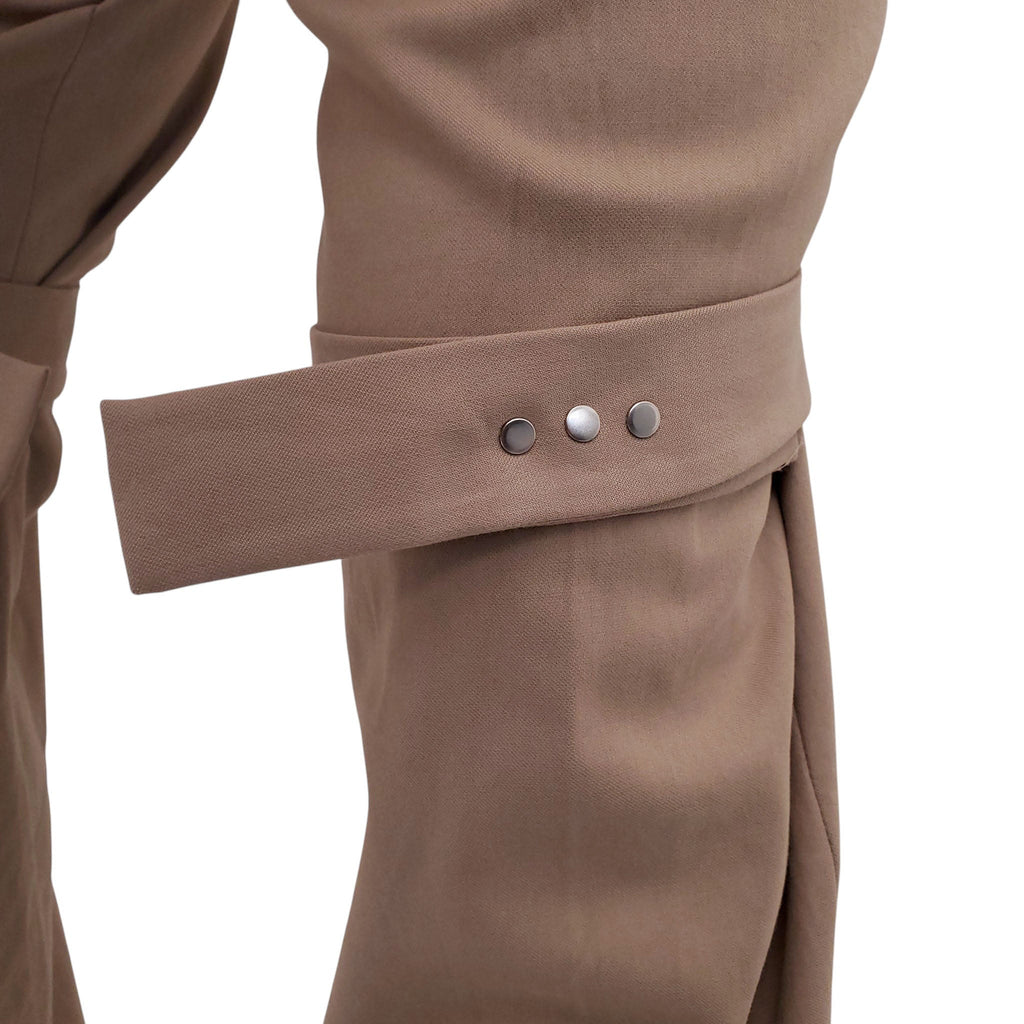 BOTTEGA VENETA TAUPE TROUSERS WITH WRAP BELT DETAILS - SIZE 40