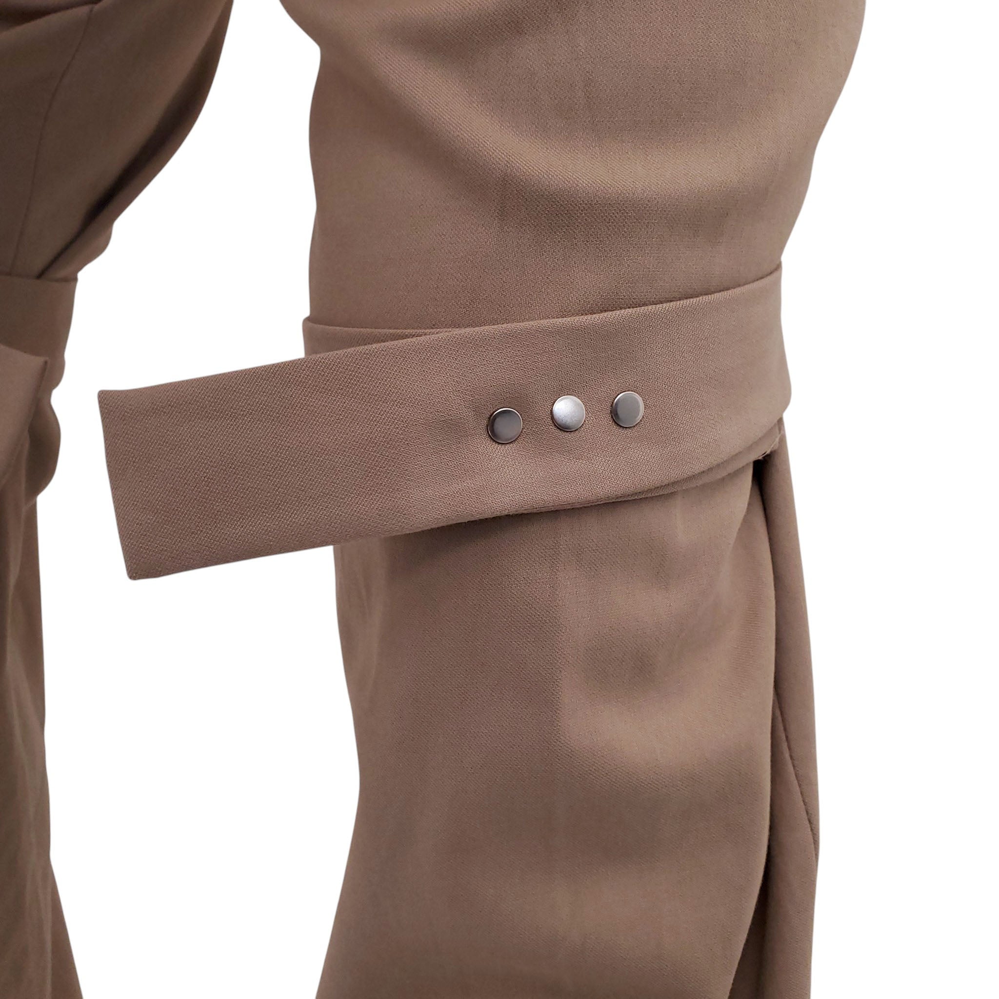 BOTTEGA VENETA TAUPE TROUSERS WITH WRAP BELT DETAILS - SIZE 40