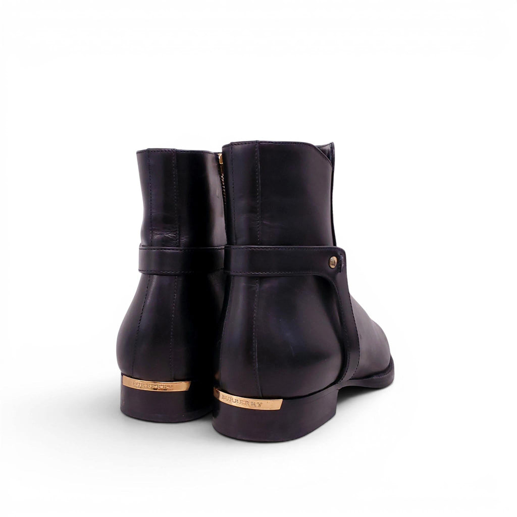 BURBERRY BLACK ANKLE BOOTS - SIZE 37