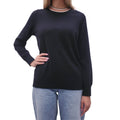 BURBERRY BLACK CASHMERE LOGO SWEATER - SIZE S