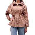 BURBERRY BROWN CINCHED RAIN JACKET - SIZE US 2