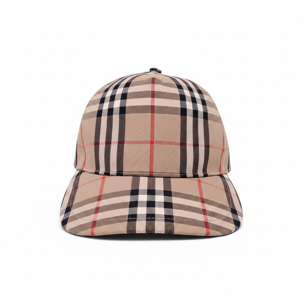 BURBERRY CHECK BASEBALL HAT - SIZE M