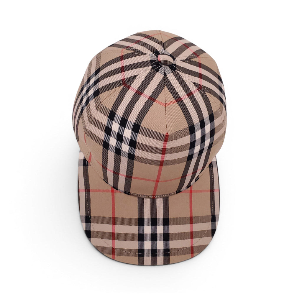BURBERRY CHECK BASEBALL HAT - SIZE M