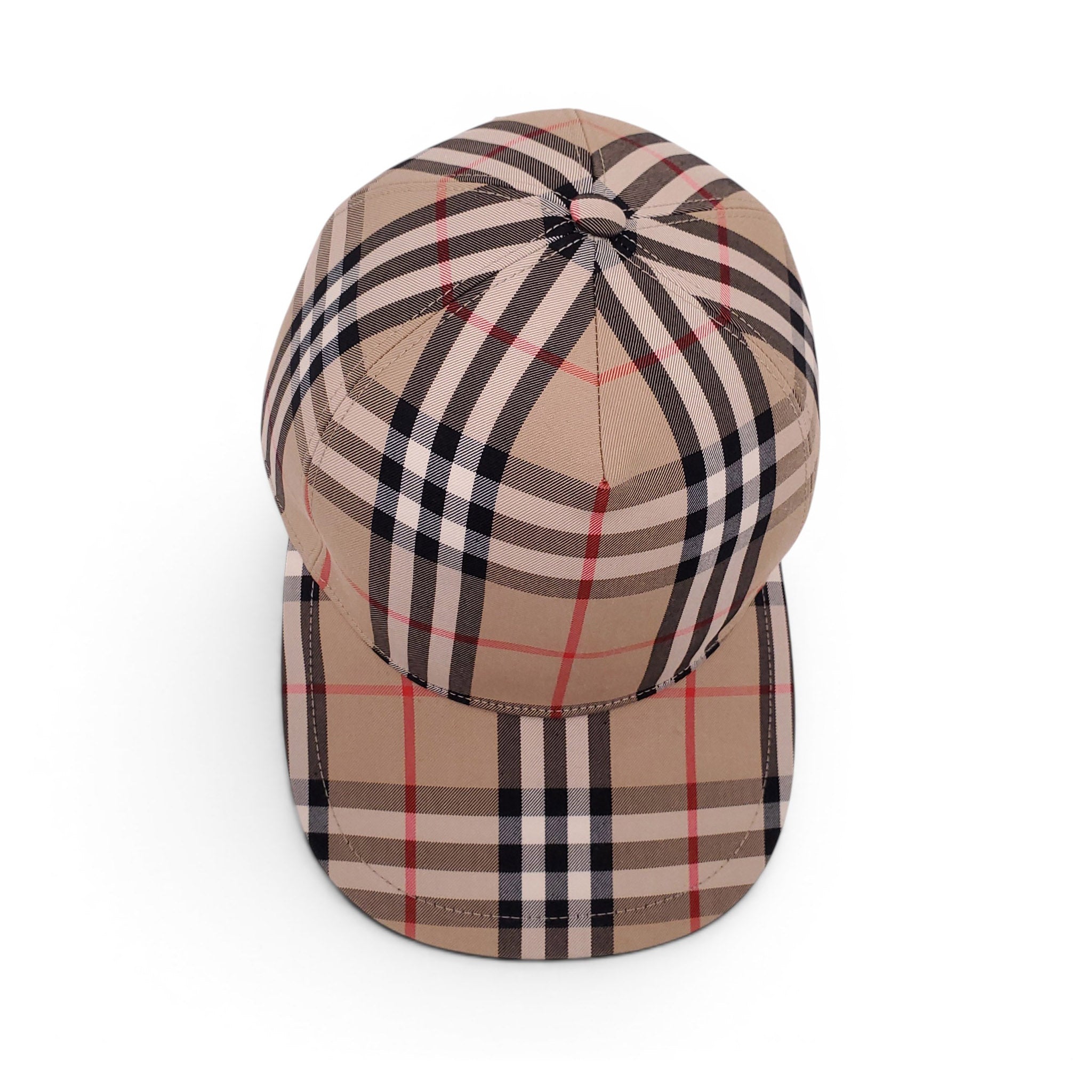 BURBERRY CHECK BASEBALL HAT - SIZE M