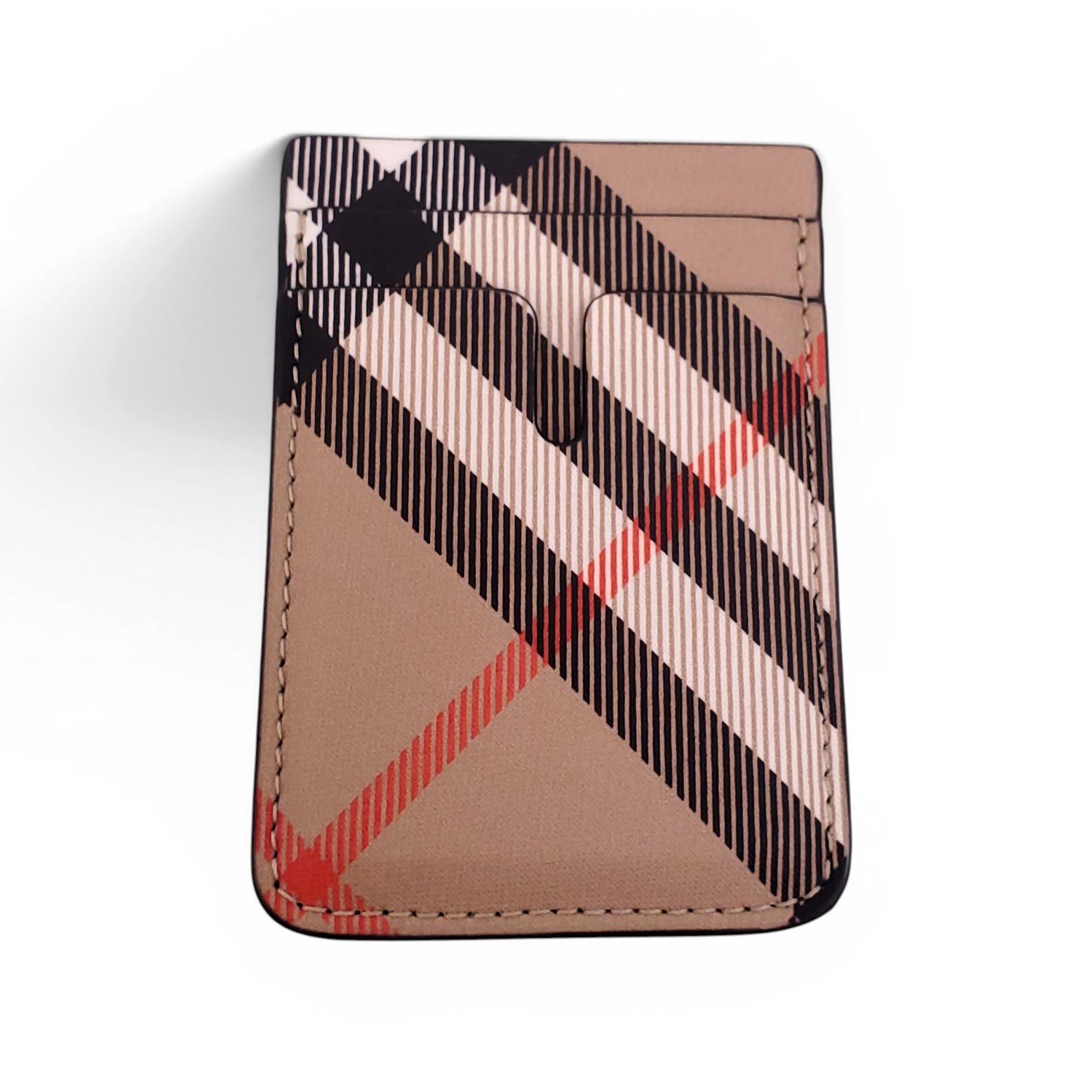 BURBERRY CHECK PATTERNED CARD HOLDER