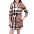 BURBERRY CHECK PATTERNED DRESS - SIZE US 2