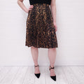BURBERRY LEOPARD PLEATED SKIRT - SIZE 4