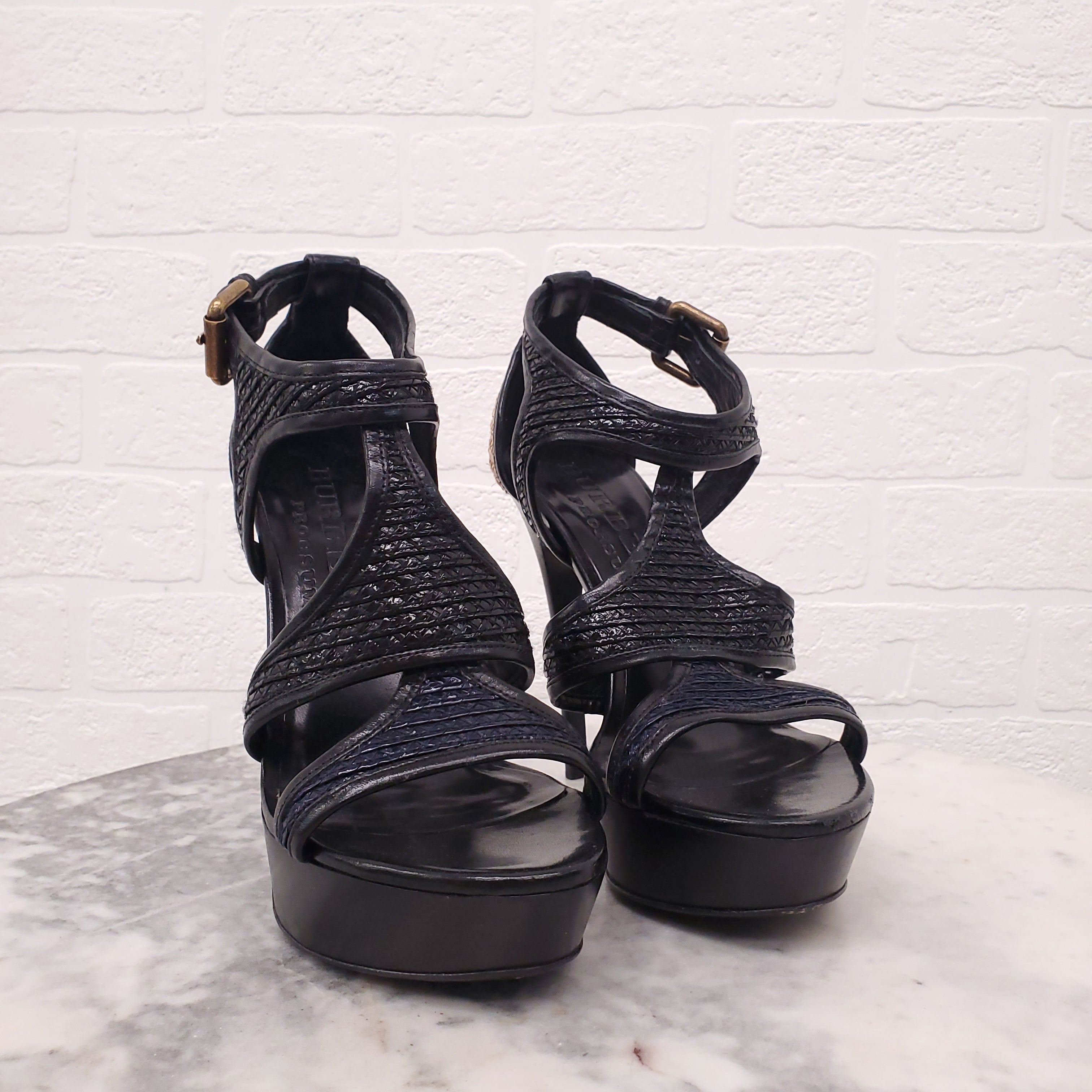 BURBERRY PRORSUM WOVEN HEELS  - SIZE 38