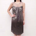 BURBERRY SILVER DRESS WITH SHEER TOP - SIZE 42