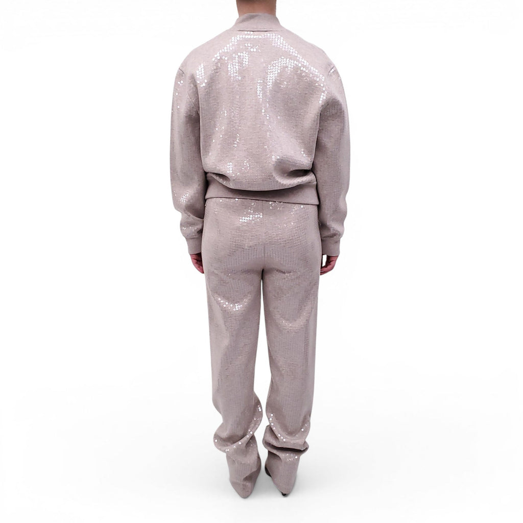 BURBERRY TAUPE SEQUIN SWEATSUIT SET - SIZE M