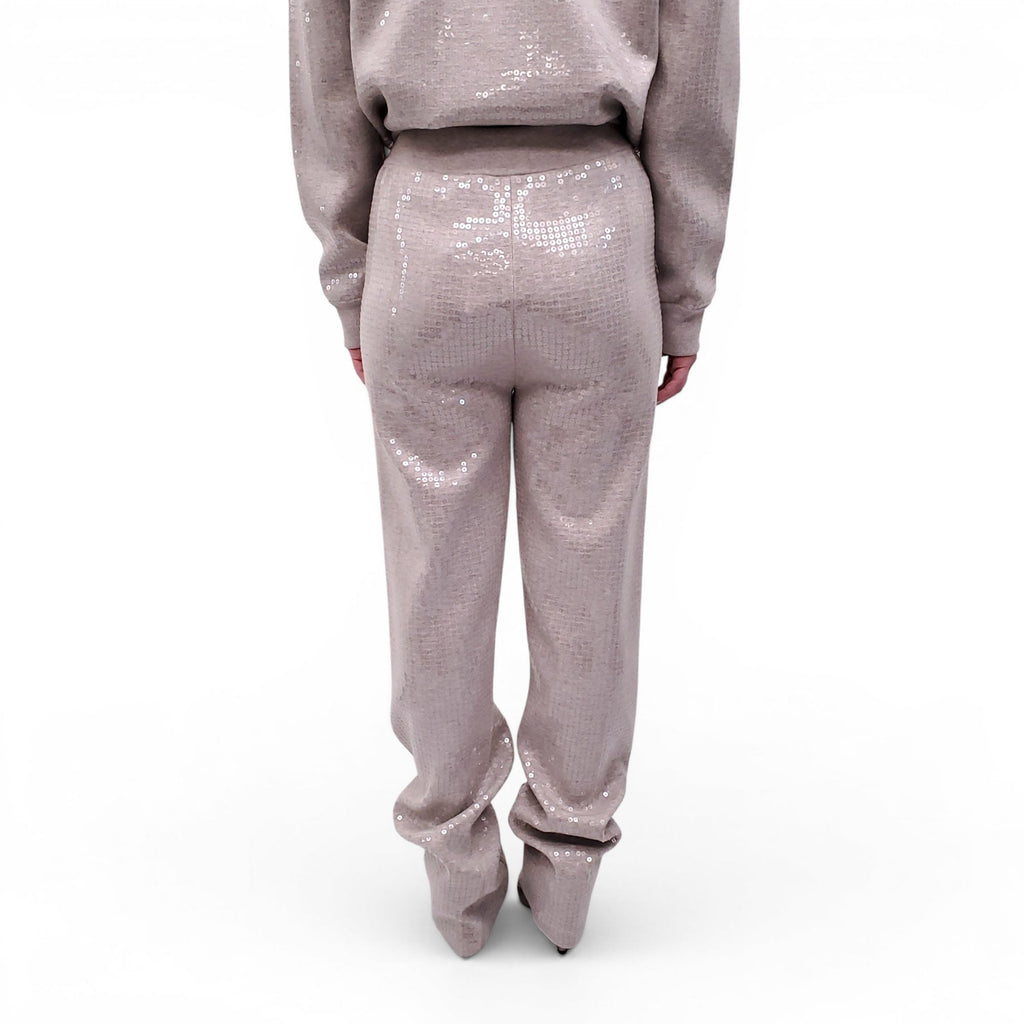 BURBERRY TAUPE SEQUIN SWEATSUIT SET - SIZE M