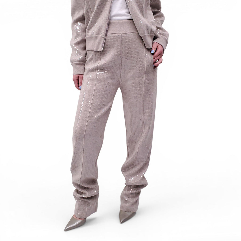 BURBERRY TAUPE SEQUIN SWEATSUIT SET - SIZE M
