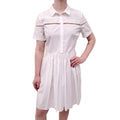 BURBERRY WHITE POLO DRESS WITH EYELET DETAIL - SIZE US 10