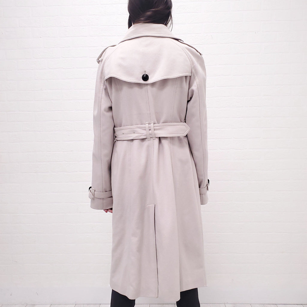 BURBERRY WOOL TRENCH COAT - SIZE 12