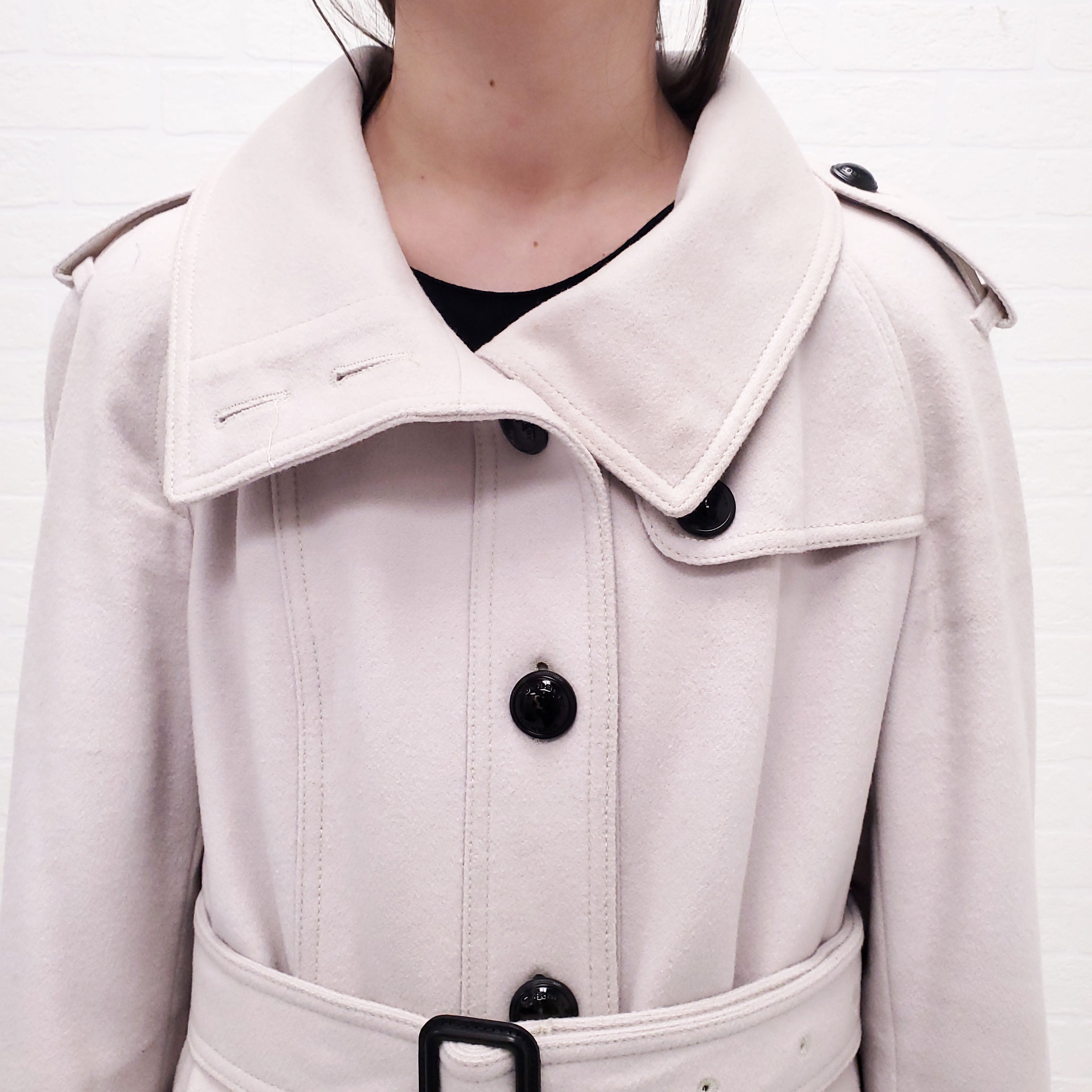 BURBERRY WOOL TRENCH COAT - SIZE 12