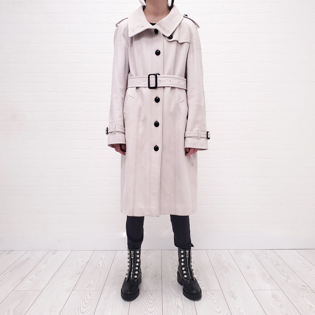 BURBERRY WOOL TRENCH COAT - SIZE 12