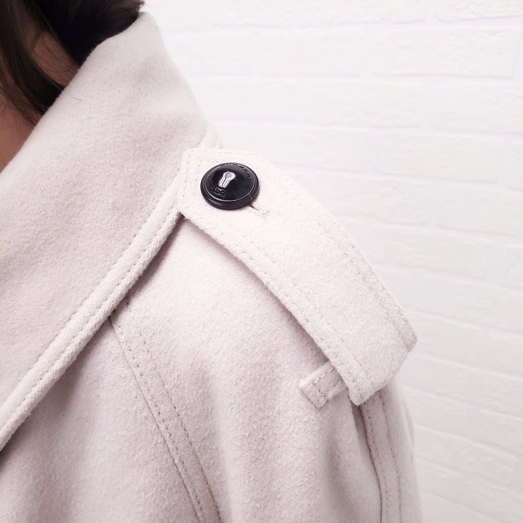 BURBERRY WOOL TRENCH COAT - SIZE 12