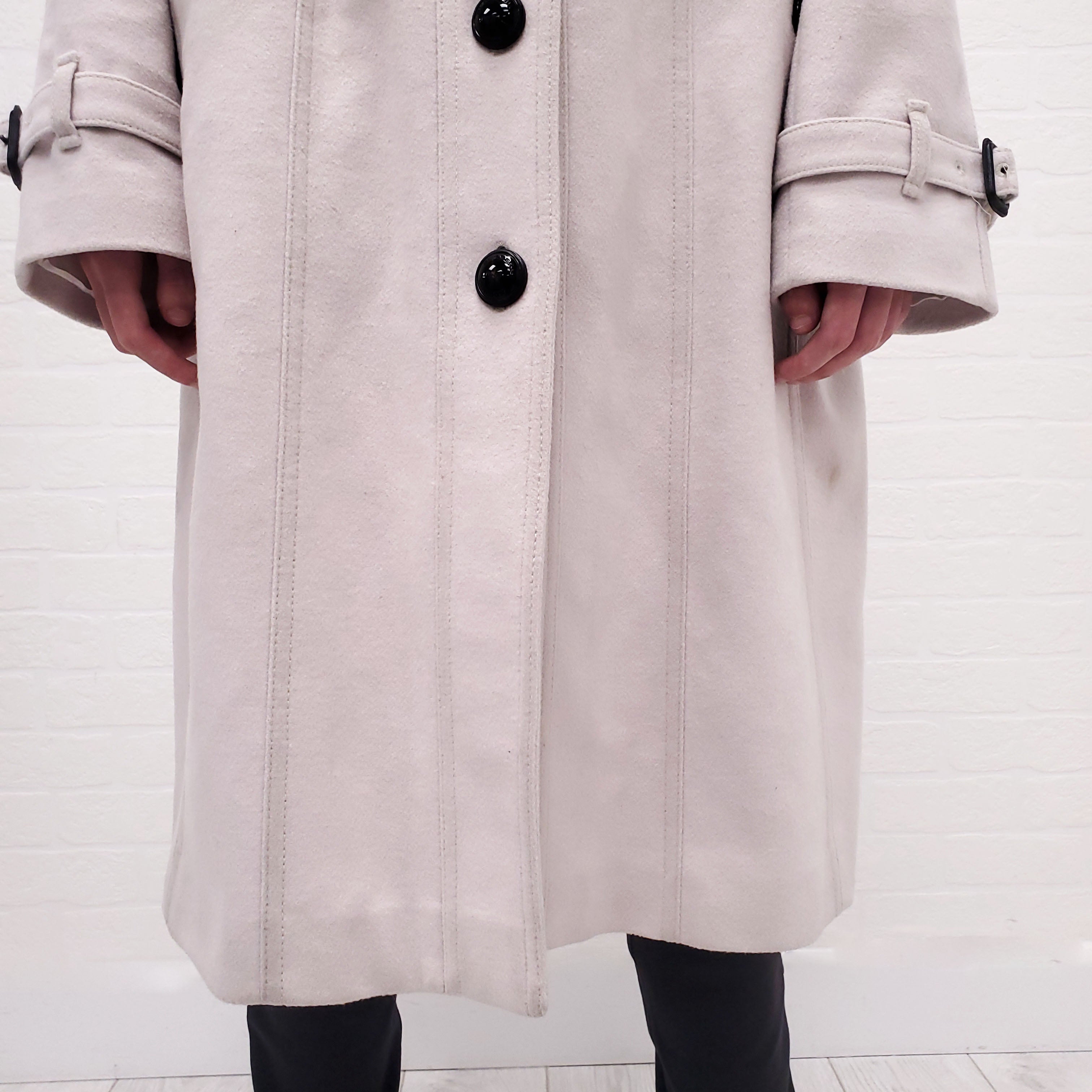 BURBERRY WOOL TRENCH COAT - SIZE 12