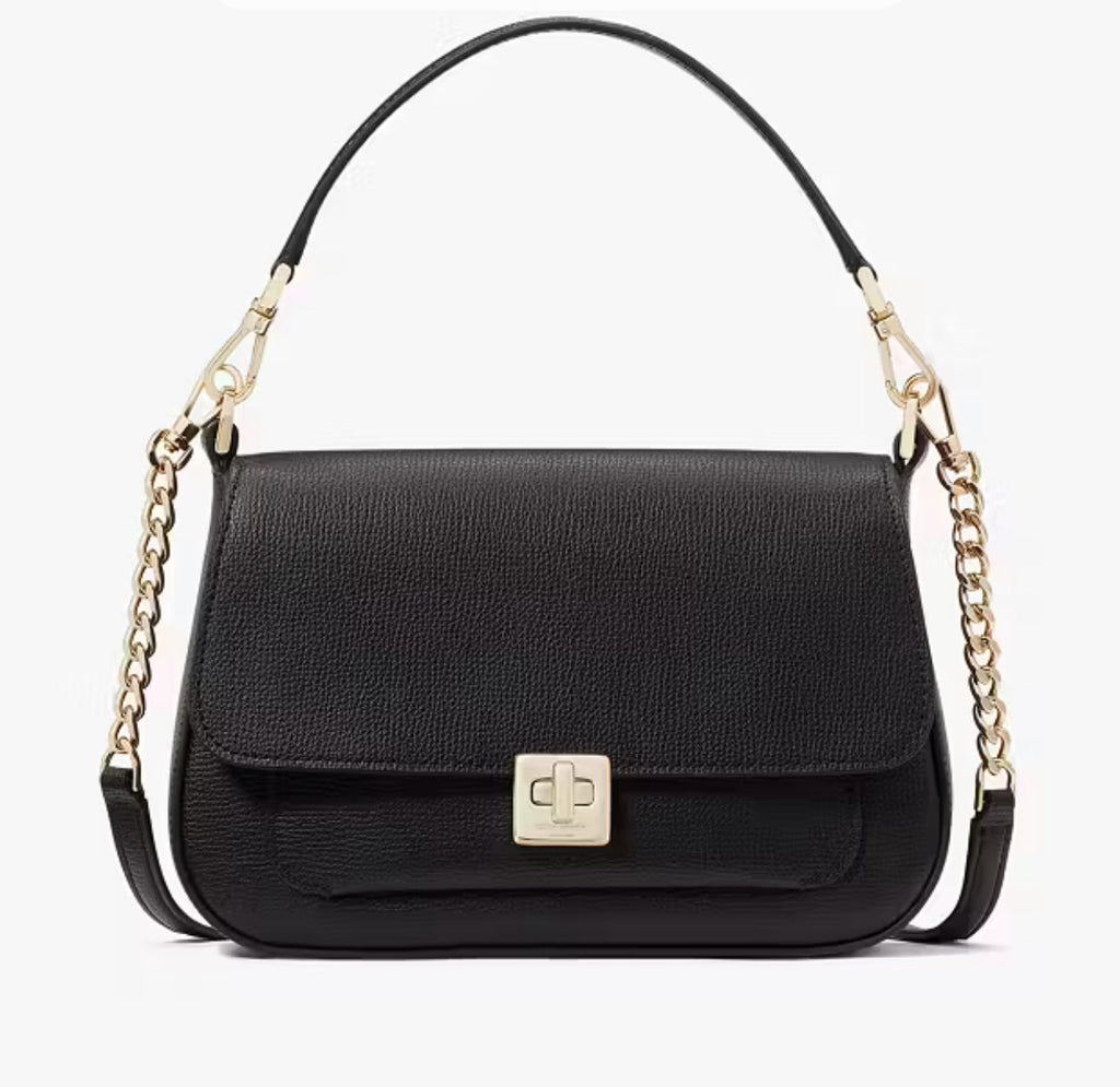 NWT Kate Spade Phoebe Small Flap Leather Crossbody Bag In Black