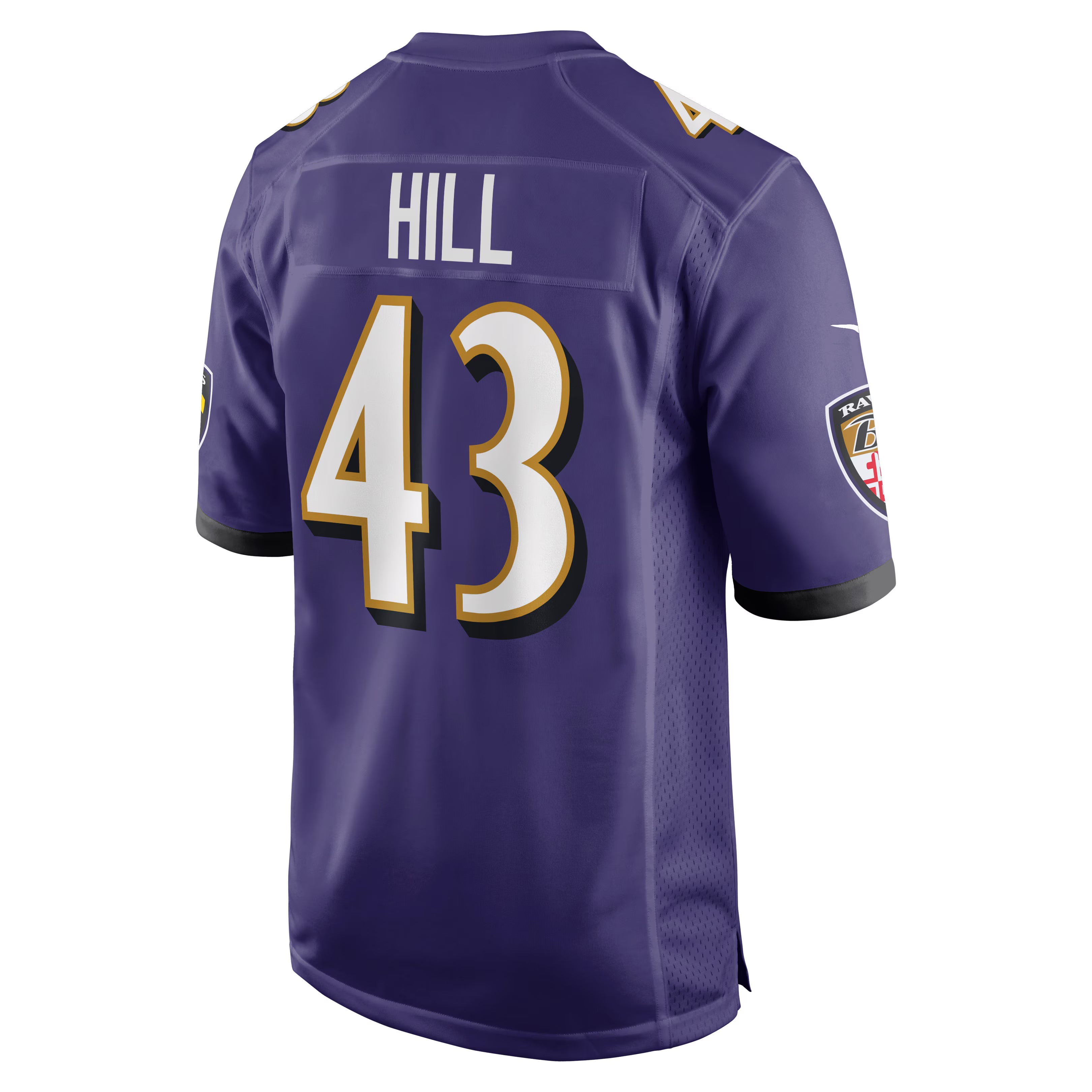 Baltimore Ravens Justice Hill Purple Game Jersey