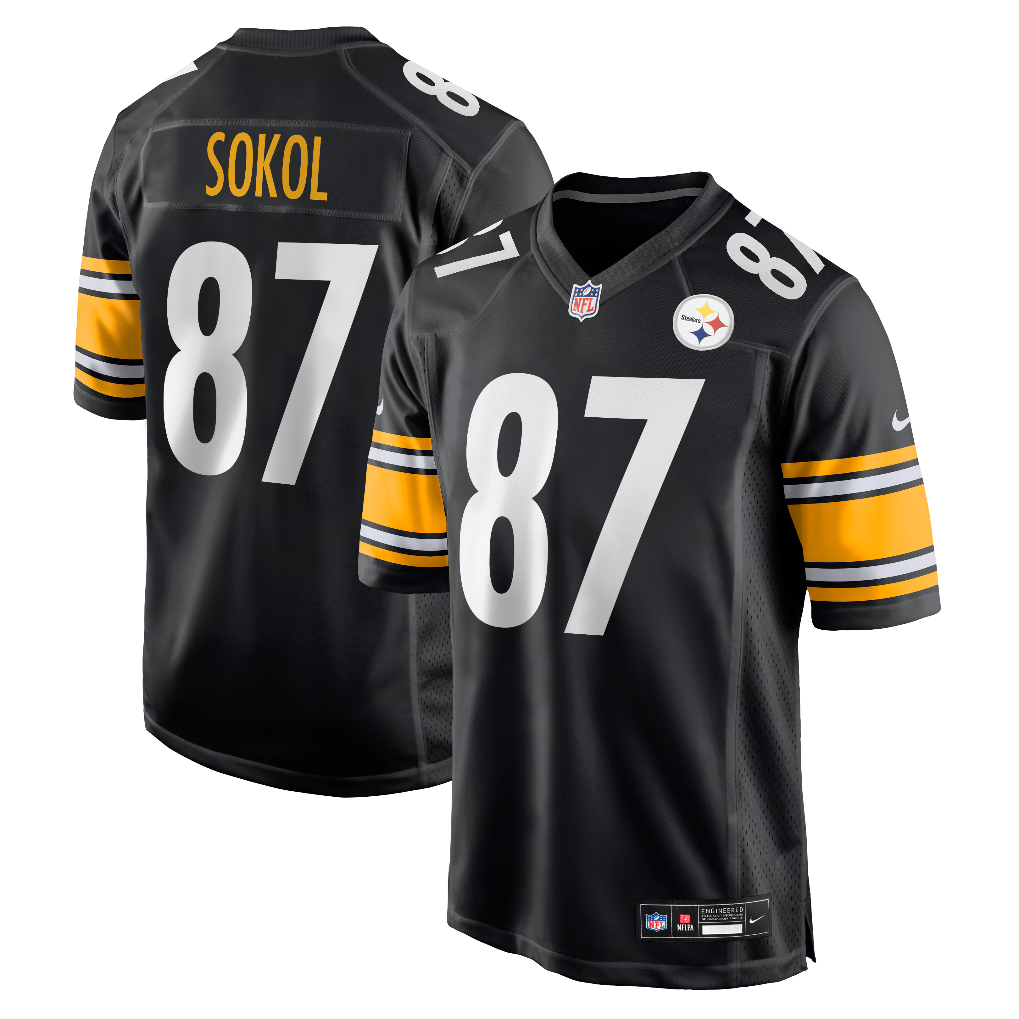 Pittsburgh Steelers Matt Sokol Black Team Game Jersey