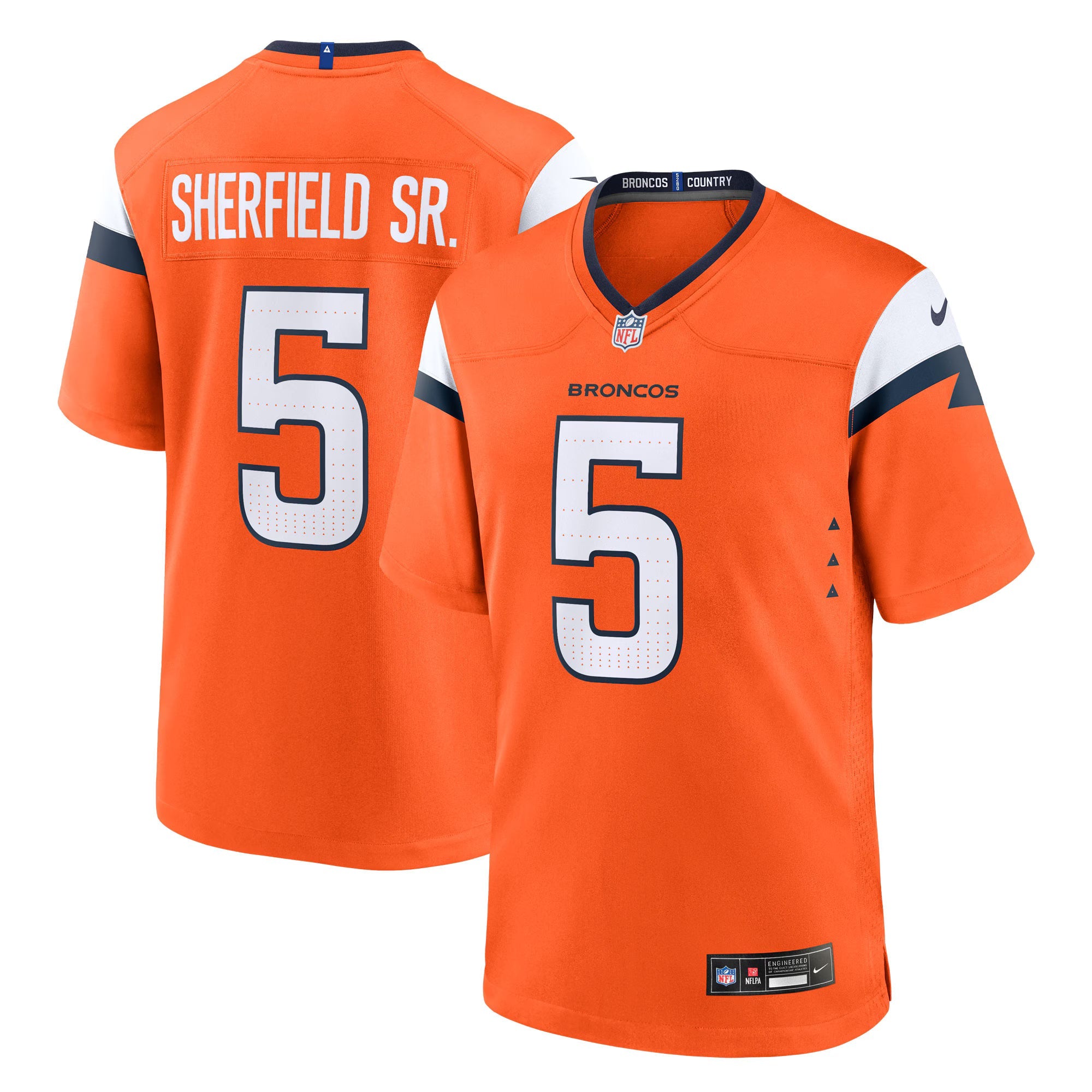 Denver Broncos Trent Sherfield Sr. Orange Team Game Jersey